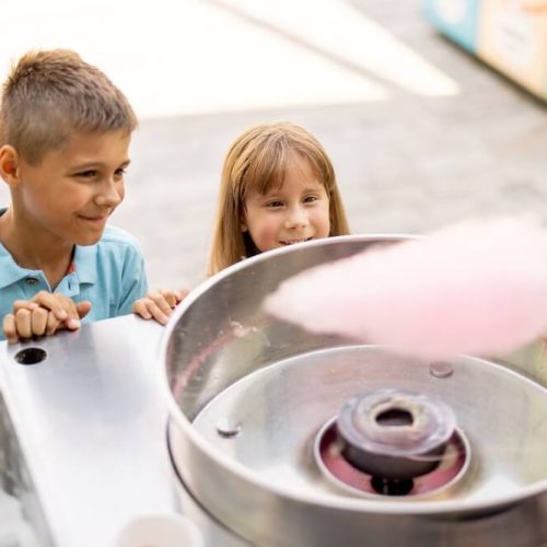 Childern Taking Cotton candy