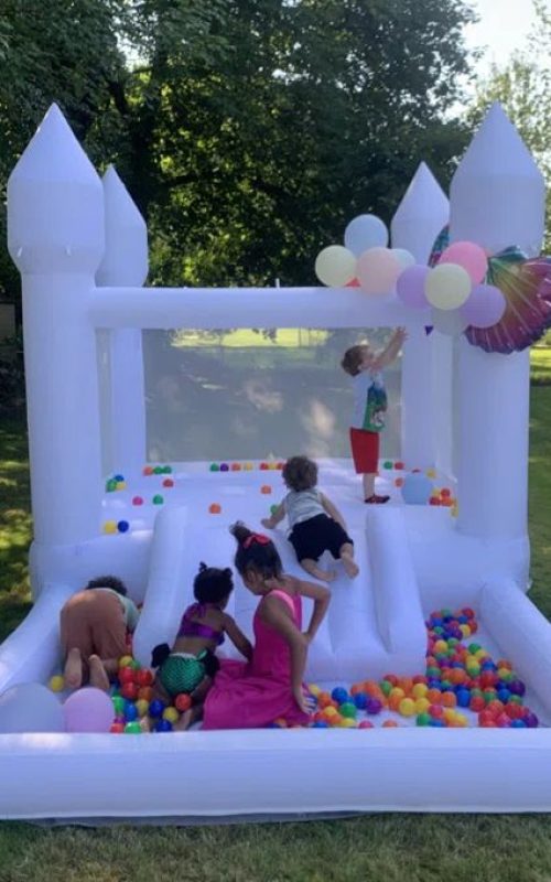 Childern enjoy castle house