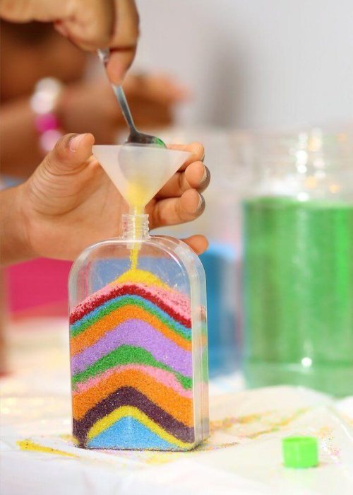 Filling Bottle in sand