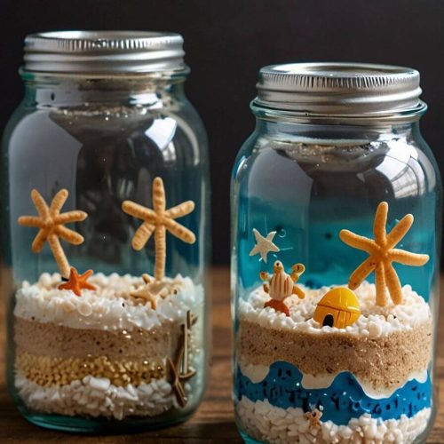 two bottles sand art